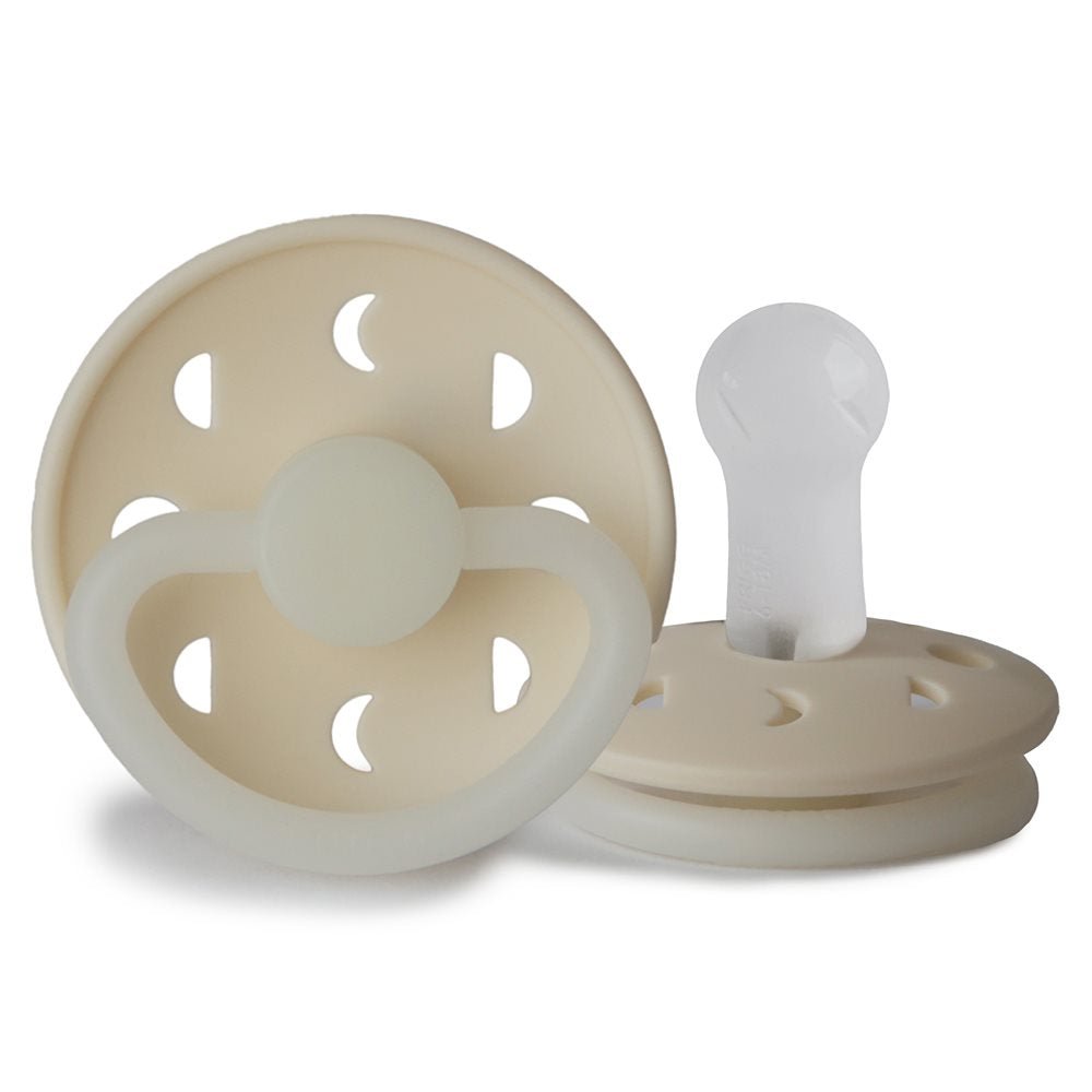 FRIGG Moon Night - Round Silicone Pacifier - Cream