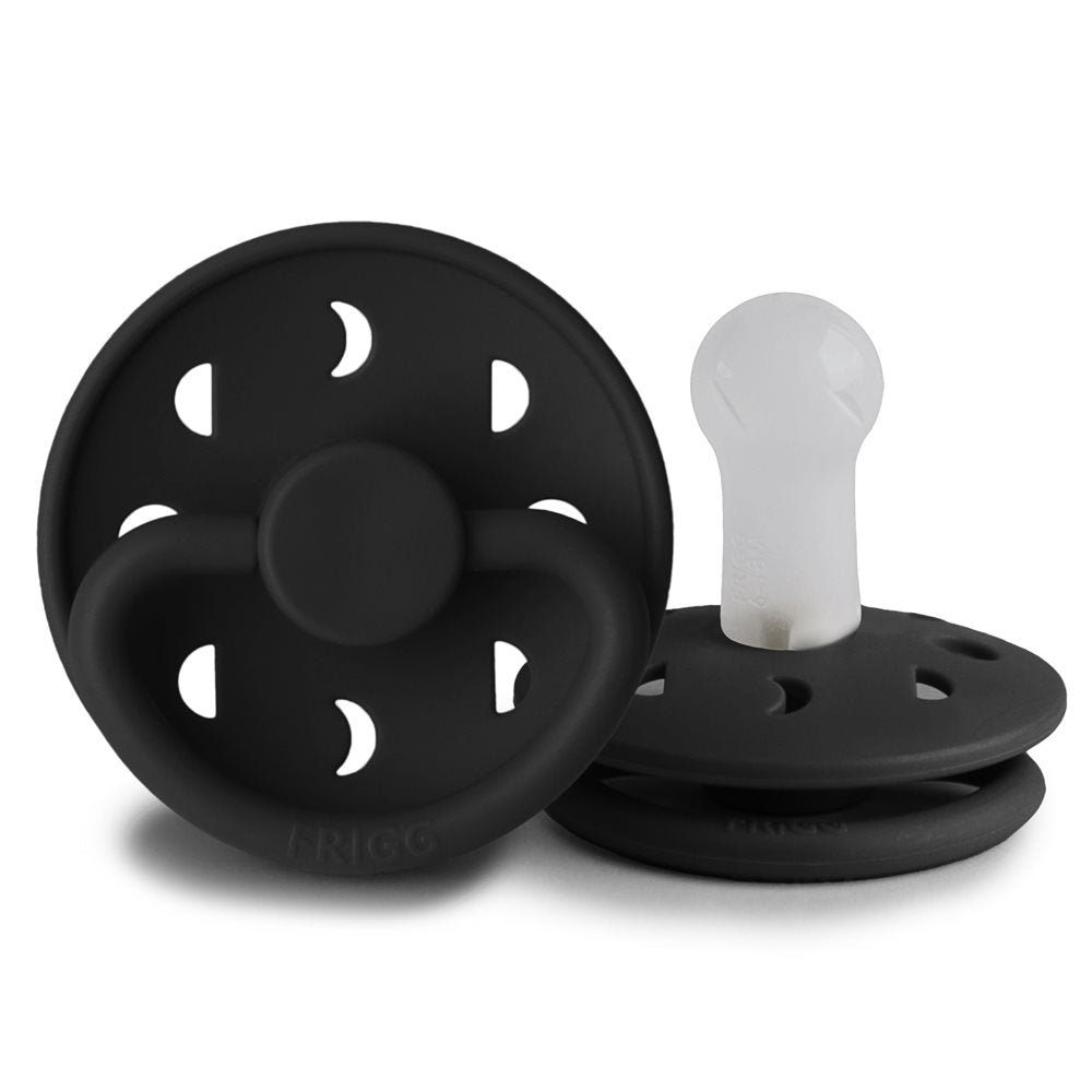 FRIGG Moon - Round Silicone Pacifier - Jet Black