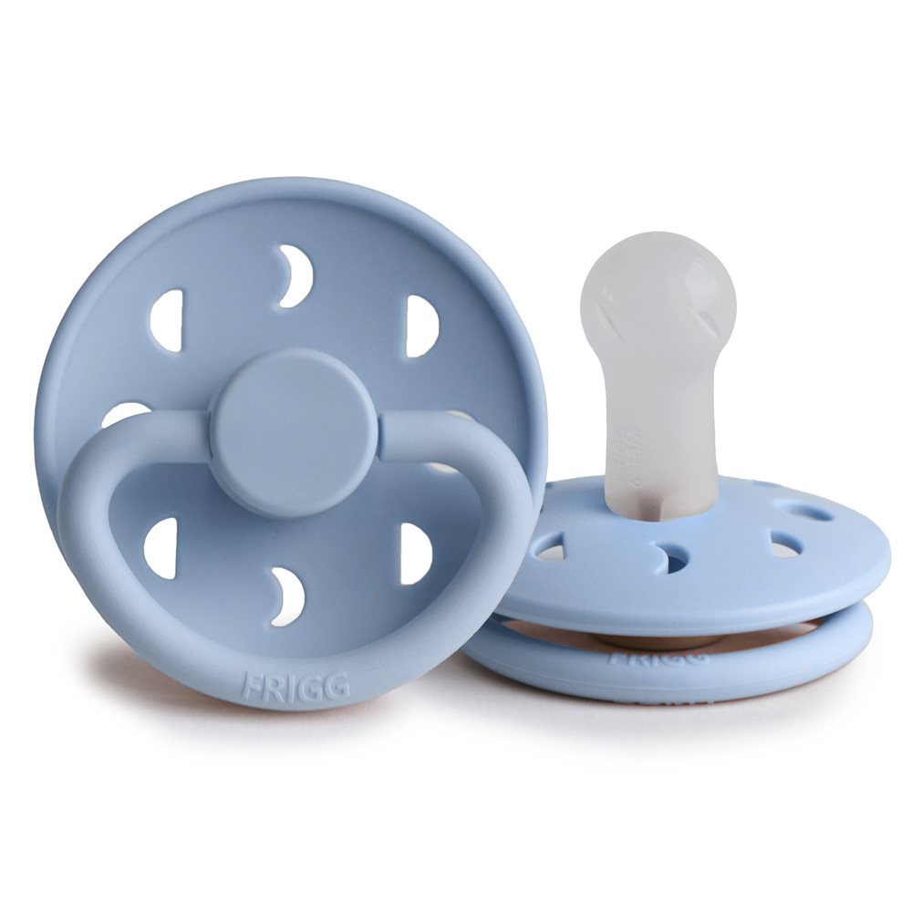 FRIGG Moon - Round Silicone Pacifier - Powder Blue