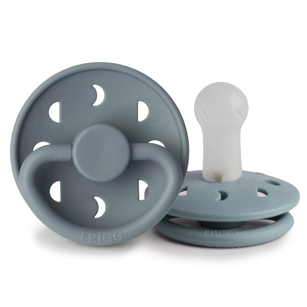 FRIGG Moon - Round Silicone Pacifier - Stone Blue